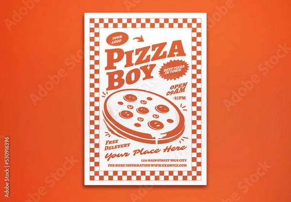 Obraz Pizza Boy Promotion Flyer