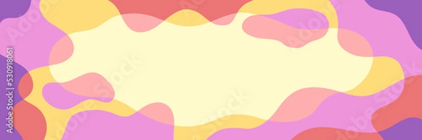 Fototapeta Vector abstract background with copy space. Trendy design. Wavy shapes colored in overlap style.