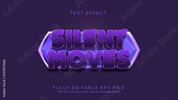Fototapeta Silent Moves Games UI Button Text Effect Font Type