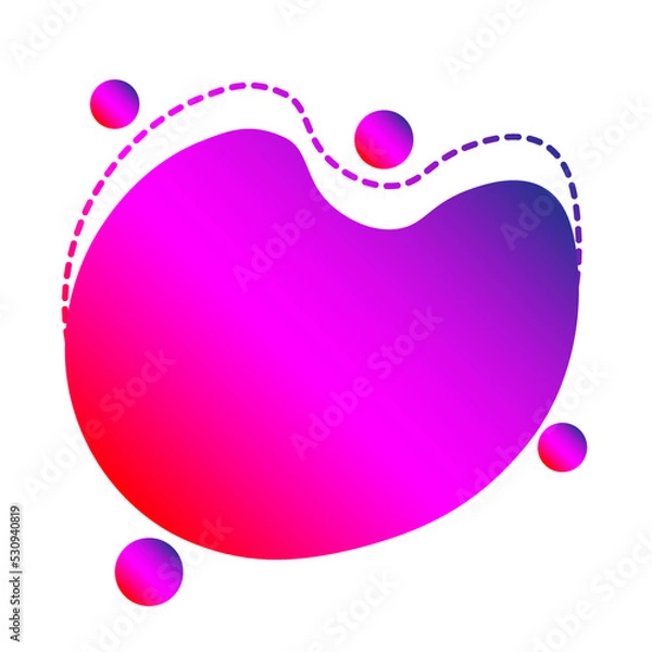 Obraz Gradient blop shapes. Abstract organic random forms. Liquid fluid backgrounds. Bubbles and splashes. Vector Memphis elements.