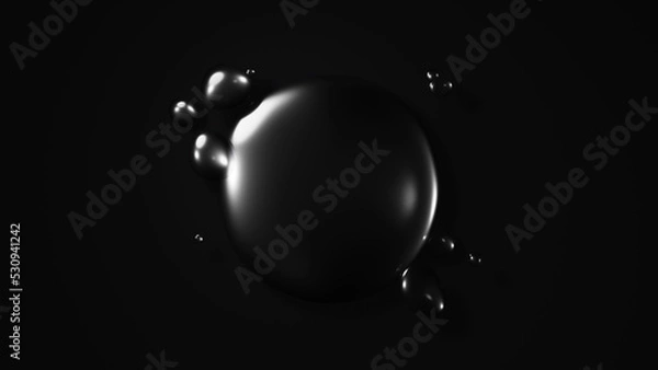 Fototapeta 複数の水滴の背景画像（黒色）