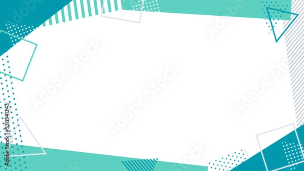 Fototapeta abstract background frame with green geometric patterns