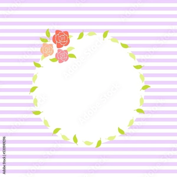 Obraz ミニバラのフレーム　ボーダー×パープル