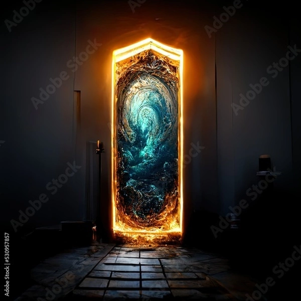 Fototapeta Portal into the abyss. Cinematic, Dramatic, 3-Dimensional, Angry. Surreal, fantasy, chaotic.