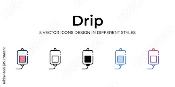 Fototapeta drip icons set vector illustration. vector stock,