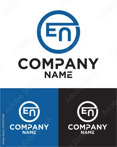 Fototapeta Initial letter e n logo vector design template
