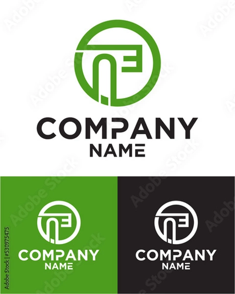 Fototapeta Initial letter n e logo vector design template