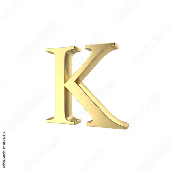 Fototapeta 3d golden font letter K