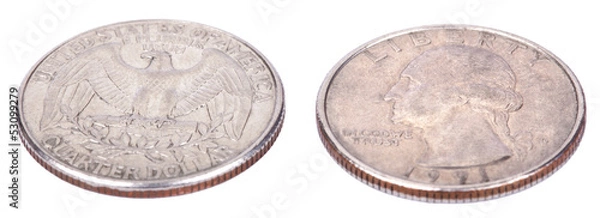 Obraz Isolated Quarter - Both Sides High Angle