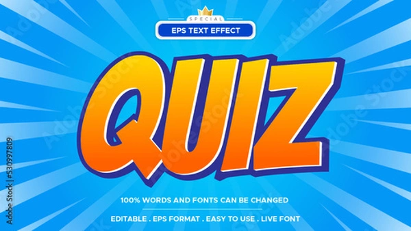 Fototapeta Quiz Text Effect editable