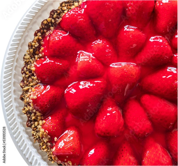 Obraz Strawberry pie closeup.