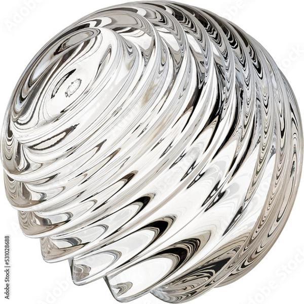 Fototapeta 3d rendering. Abstract geometric shapes illustration. Modern minimal glass objects isolated on transparent background