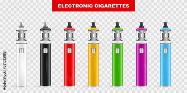 Obraz Realistic Vape Transparent Set