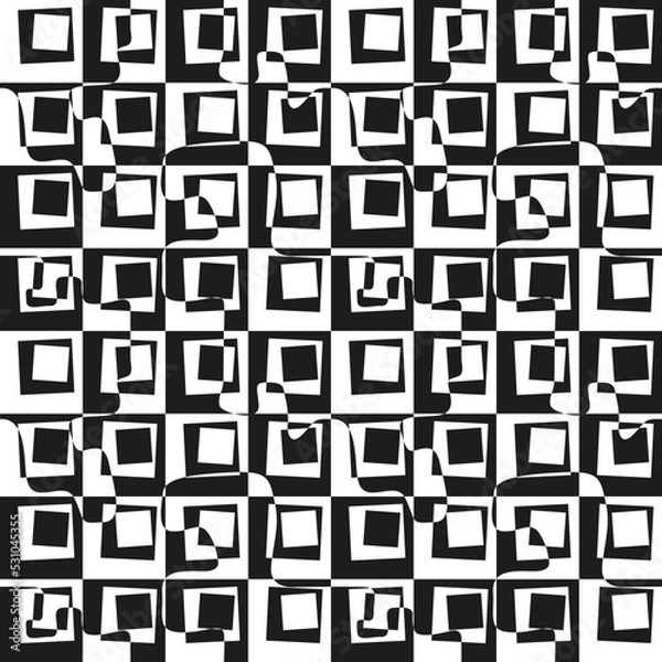 Fototapeta Seamless monochrome abstract pattern of squares
