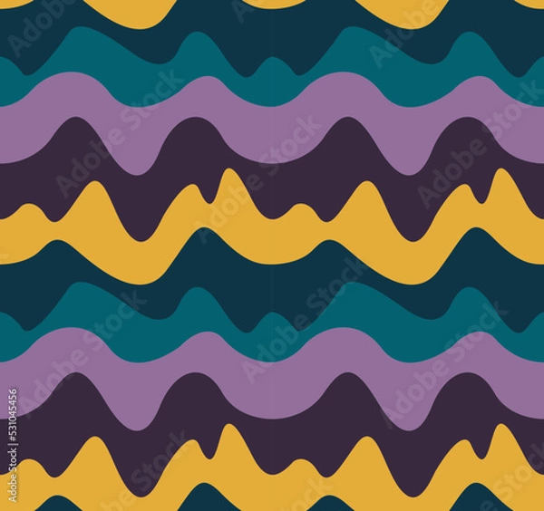 Obraz Seamless color pattern of wavy stripes

