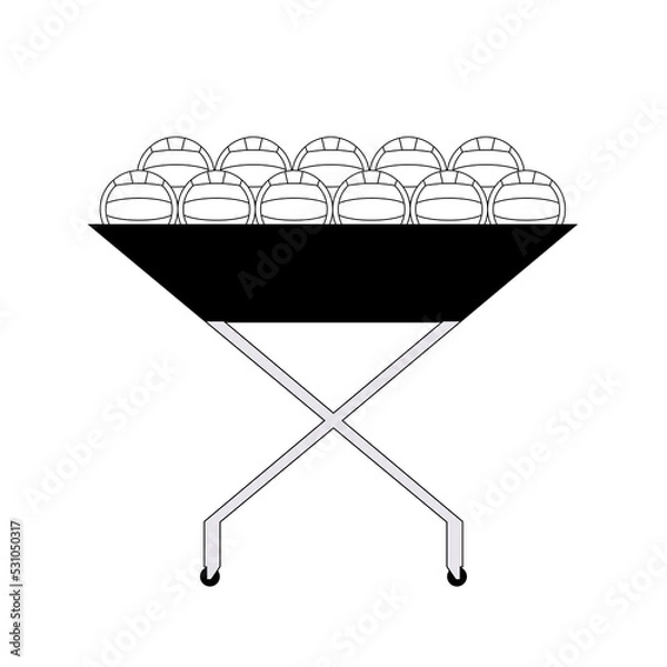 Obraz Volleyball ball cart pictogram vector illustration.