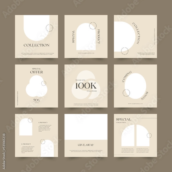 Obraz set of miniamalis social media sale post