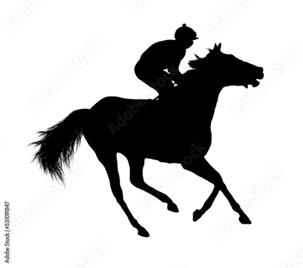 Obraz Racing, background, horses, racetrack isolated on white background