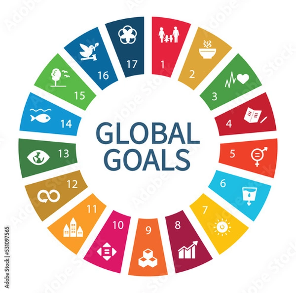 Obraz Sustainable Development Goals Logo, Agenda 2030.  Vector illustration EPS 10