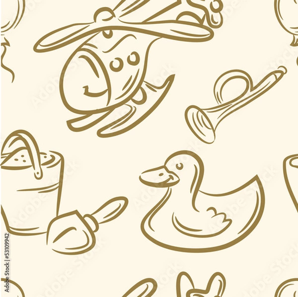 Fototapeta seamless pattern. doodle Toy set