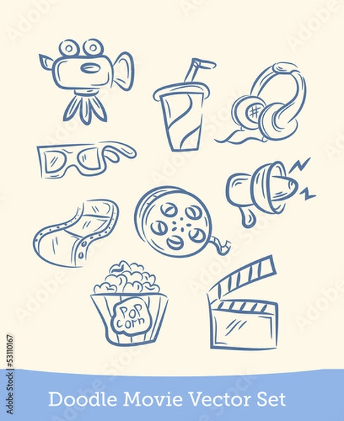 Obraz doodle movie set