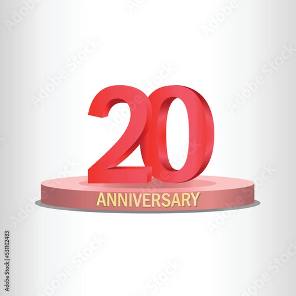 Fototapeta 20th anniversary design with stage, high quality vector, eps10