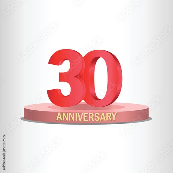 Fototapeta 30th anniversary design with stage, high quality vector, eps10