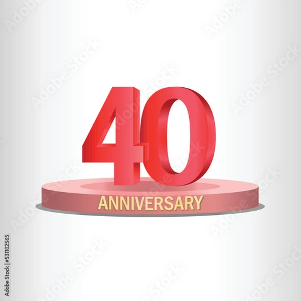 Fototapeta 40th anniversary design with stage, high quality vector, eps10