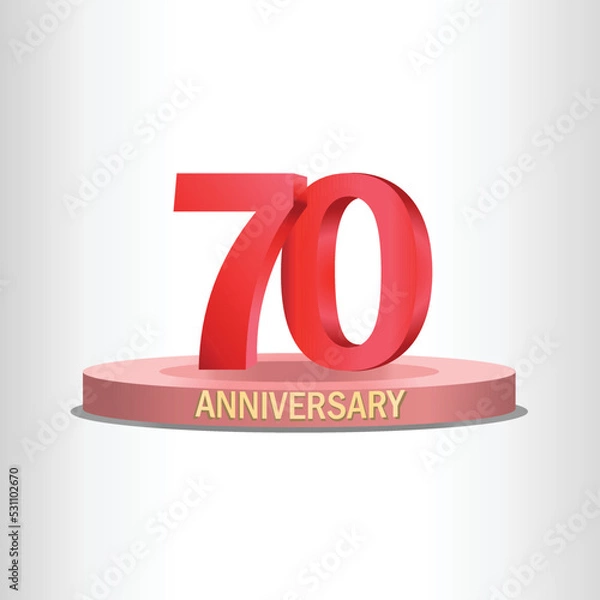 Fototapeta 70th anniversary design with stage, high quality vector, eps10