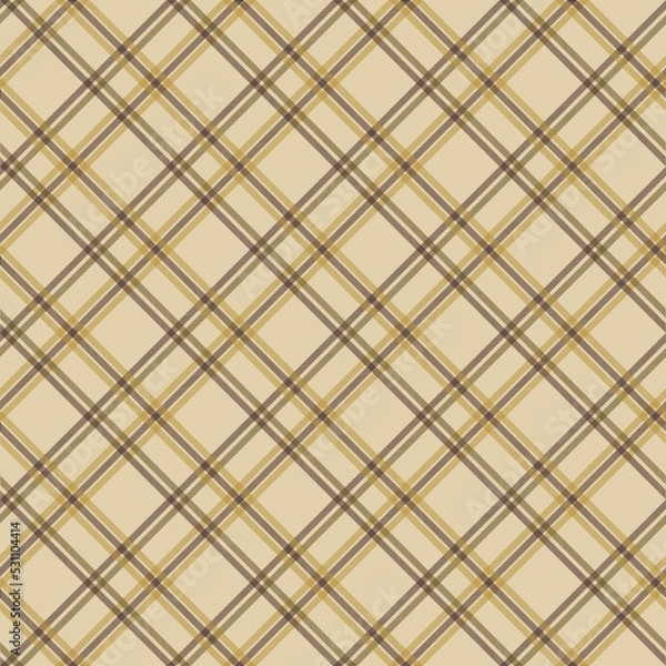 Fototapeta Seamless tartan plaid pattern in Brown and Yellow Color.
