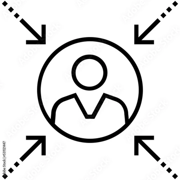Fototapeta User Centered Line Vector Icon