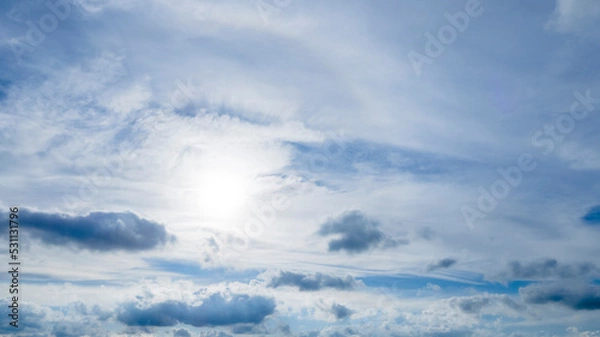 Fototapeta Blue sky background and white clouds soft focus