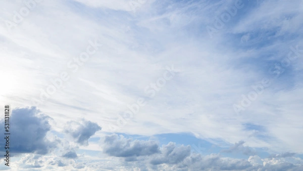 Fototapeta Natural daylight and white clouds floating on blue sky