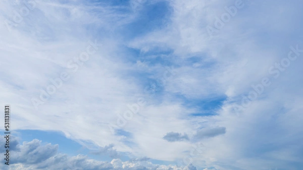 Fototapeta Natural daylight and white clouds floating on blue sky