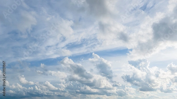 Fototapeta Natural daylight and white clouds floating on blue sky