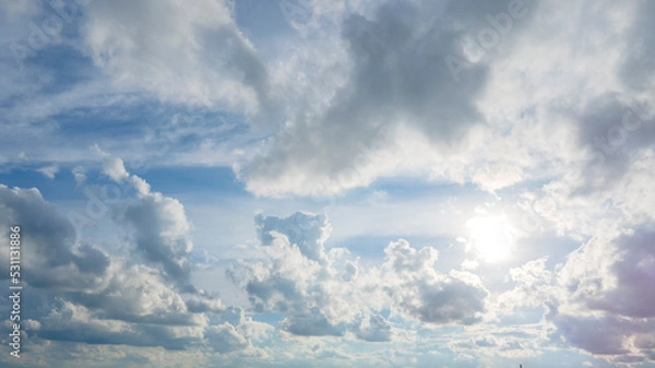 Fototapeta Natural daylight and white clouds floating on blue sky
