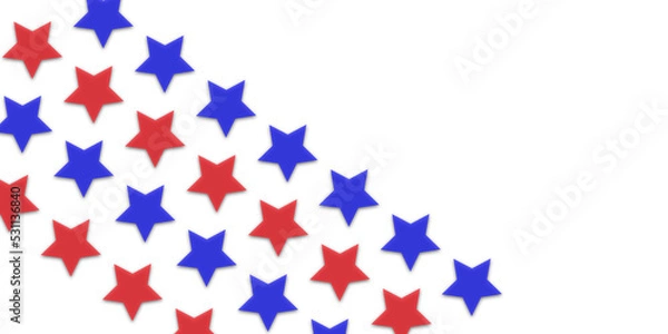 Obraz linee di stelle rosse e blu disposte obliquamente su sfondo trasparente