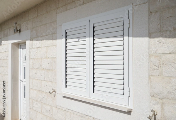Obraz Plastic external window shutters for sun shade