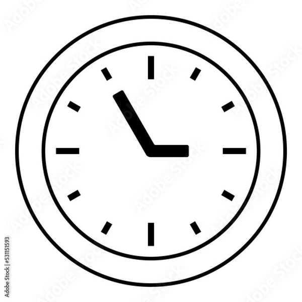 Fototapeta time clock icon flat