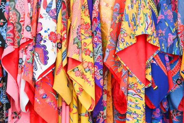 Fototapeta 沖縄　伝統の織物　紅型（びんがた）