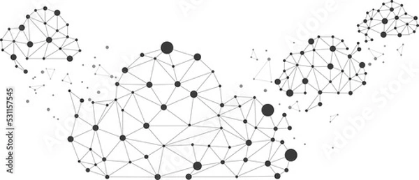 Fototapeta Network Connecting dot polygon