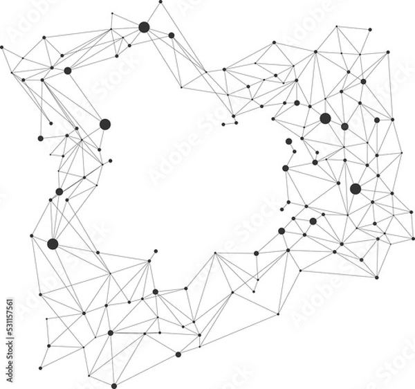 Obraz Network Connecting dot polygon