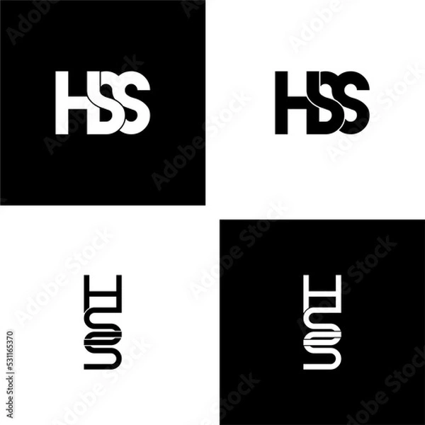 Obraz hss letter original monogram logo design set