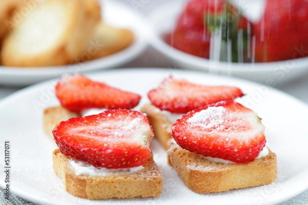 Fototapeta Toast with strawberry