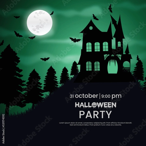 Fototapeta Happy Halloween sale banner and party invitation background illustration