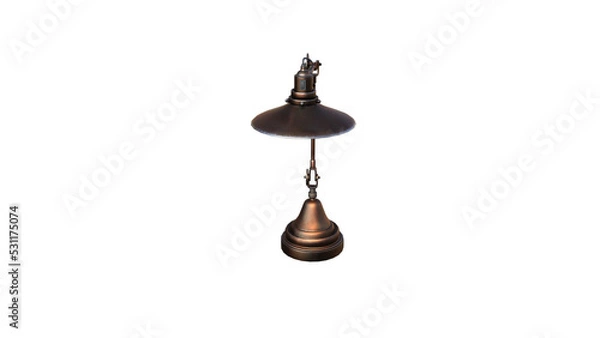 Fototapeta 3D model of a table lamp in different angles and poses rendered for your collage as a prop on a transparent background. 3D Rendering, 3D Illustration, PNG.