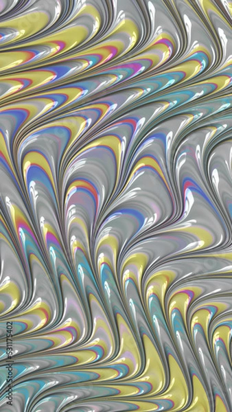Fototapeta Artistic and imaginative digitally designed abstract 3D fractal background