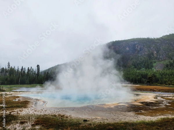 Obraz Blue hot spring in Yellowstone