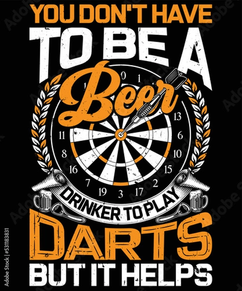 Fototapeta Dart aim target shooting graphic vector T-shirt design