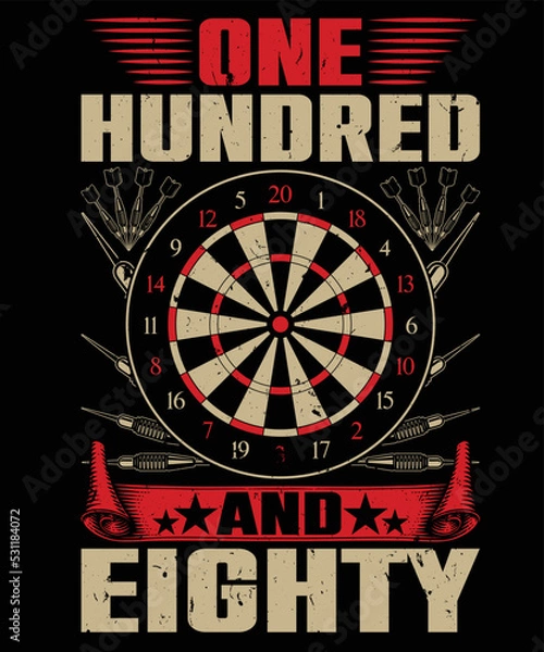 Fototapeta Dart aim target shooting graphic vector T-shirt design